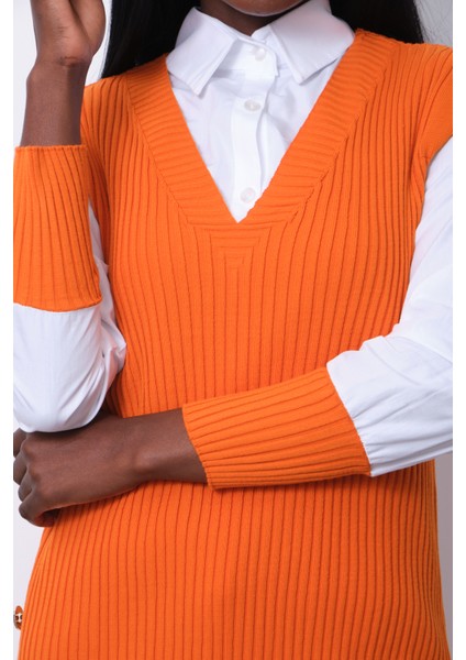 Fitilli Triko Süveterli Gömlek Ikili Kombin indirimleri