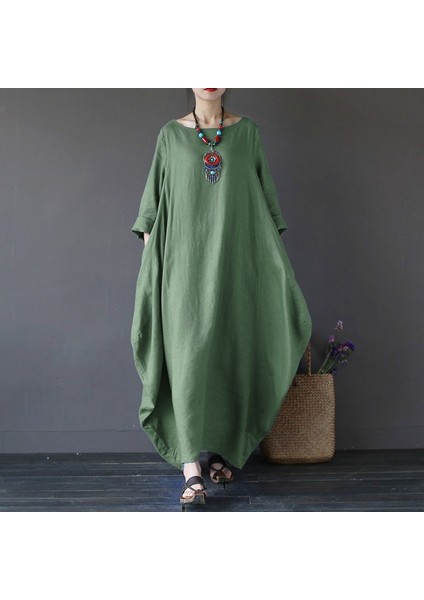 Keten Baharlık Salaş Panço Kadın Elbise modelleri