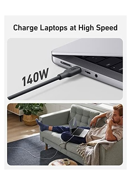 543 Usb-C To Usb-C 100W Şarj Destekli 1,8m Şarj Kablosu (Eco Friendly) - Siyah fiyatları