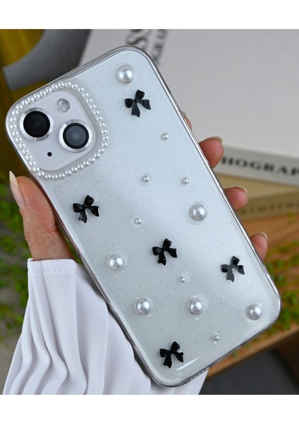 Apple Iphone 15 - 14 -13 Uyumlu 3D Inci Kamera Tasarımlı Epoksili Silikon Telefon Kılıfı fiyatları