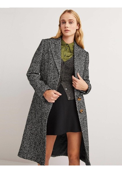 Balık Sırtı Desenli Kaşe Kaşmir Kaban astarlı indirimleri
