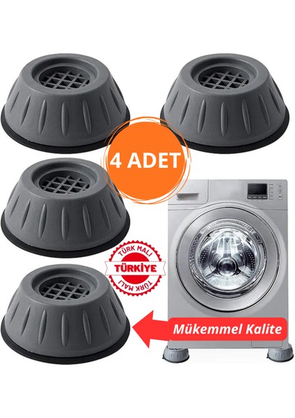 Beyaz Eşya Altlığı Ayağı 4 Adet Çamaşır Bulaşık Makinası Buzdolabı Sarsıntı ve Titreşim Önleyici Yükseltici
