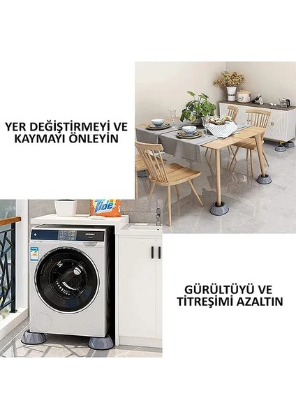 Beyaz Eşya Altlığı Ayağı 4 Adet Çamaşır Bulaşık Makinası Buzdolabı Sarsıntı ve Titreşim Önleyici Yükseltici fiyatları