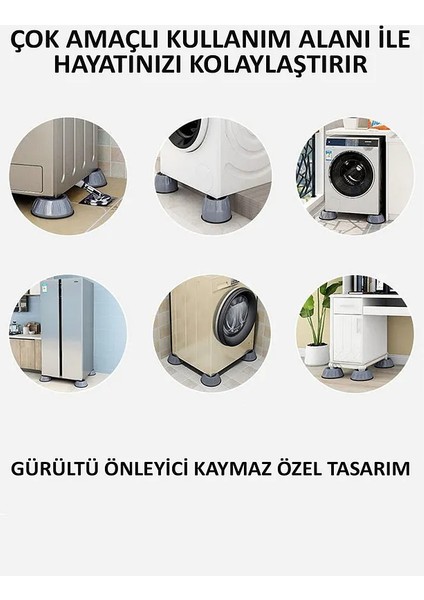 Beyaz Eşya Altlığı Ayağı 4 Adet Çamaşır Bulaşık Makinası Buzdolabı Sarsıntı ve Titreşim Önleyici Yükseltici fırsatları
