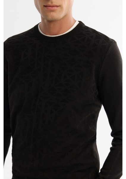 Erkek Siyah Dokulu Basic Kazak E005110