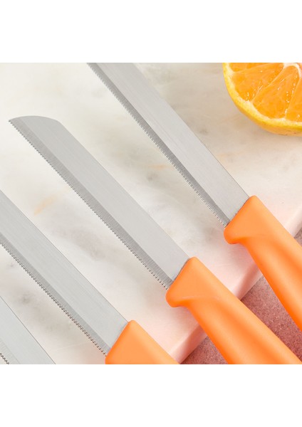 Mira 6 Parça Dişli Meyve Bıçak Seti Turuncu modelleri