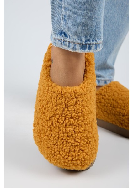 (Orlina) Kadın Tedy Sabo Platform Hardal Terlik indirimleri