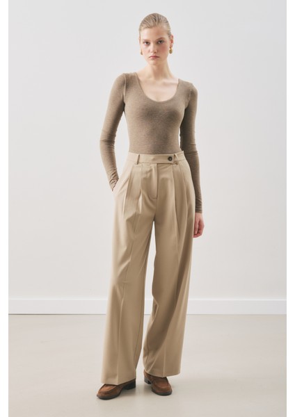 Classıc Pileli Pantolon Çağla fırsatları