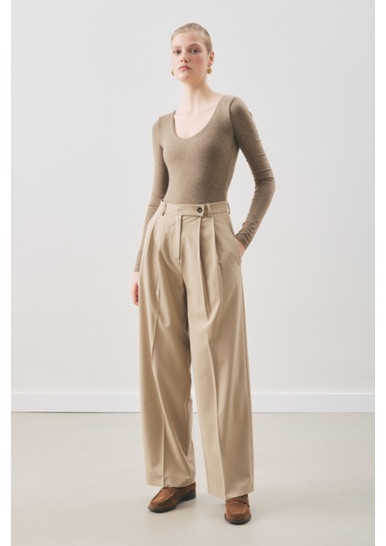 Classıc Pileli Pantolon Çağla indirimleri