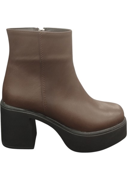 914301Z 8 cm Platform Topuk Yandan Fermuarlı Içi Polarlı Günlük Kadın Bot