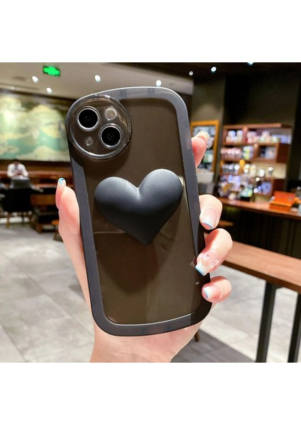 Iphone 13 ve 14 Uyumlu Kalp Model Oyuncaklı Şeffaf Kılıf