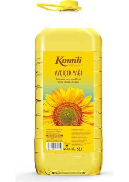 Komili Ayçiçek Yağı 5 Lt Dar Ağız Pet