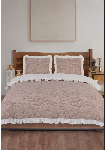 %100 Pamuk Fırfırlı Çift Kişilik Nevresim Takımı