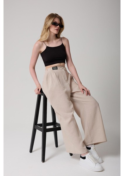 Kadın Yüksek Bel Cırtlı Palazzo Pantolon modelleri