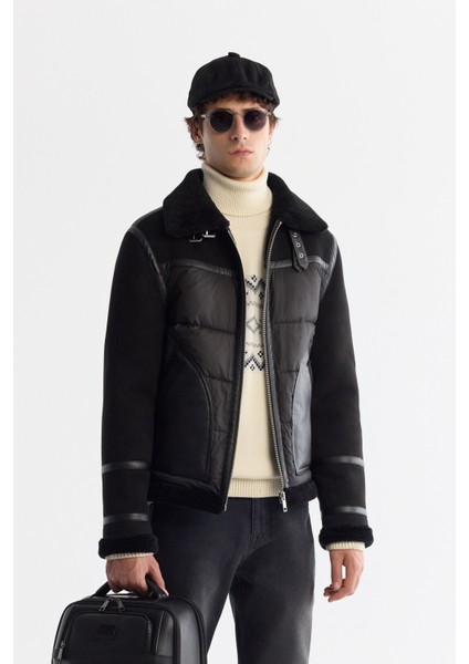 Erkek Ekru Tam Balıkçı Yaka Kar Desenli Soft Touch Triko Regular Fit Kazak A42Y5147