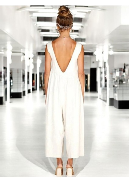 Yazlık Şık Keten Tulum