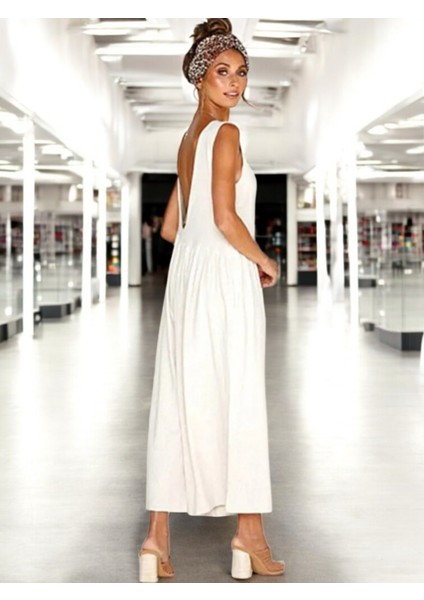 Yazlık Şık Keten Tulum