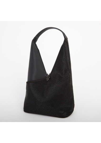 Kadın Omuz Çantası Siyah Taşlı N1030