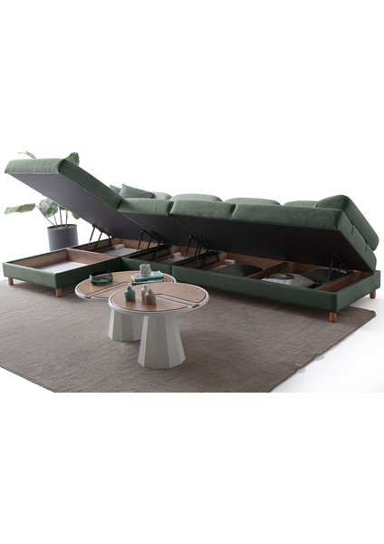 Aries Yataklı Sandıklı Piyonlu Köşe Takımı Yeşil Sol Köşe indirimleri