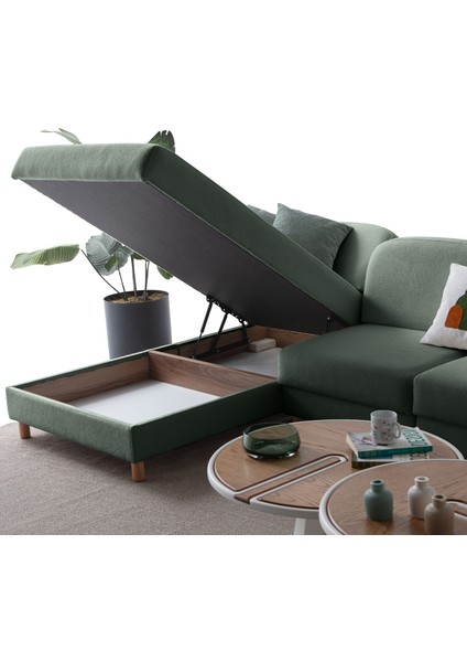 Aries Yataklı Sandıklı Piyonlu Köşe Takımı Yeşil Sol Köşe