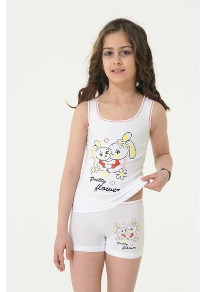 Berrak Kız Tavşan Baskı Geniş Askılı Elastan Takım fiyatları