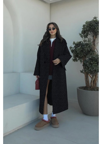 Salaş Balık Sırtı Desenli Kaşe Kaşmir Kaban astarlı fırsatları