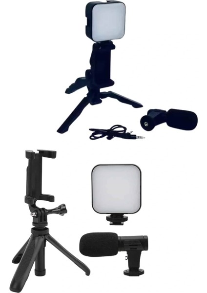 Telefon Tutucu Mikrofonlu Işıklı Youtuber Video Kayıt modelleri