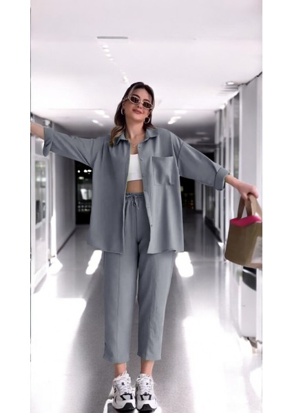 Yazlık Gri Alt Üst Keten Takım indirimleri