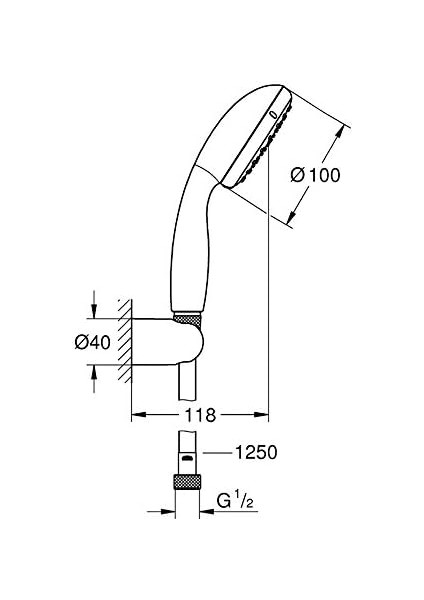 Start 100 El Duşu Seti, 1 Akışlı, Düşmeye Dayanıklı, Su Tasarruflu, Kireç Önleyici Sistem, Duş Başlığı, Krom, 27944000 modelleri
