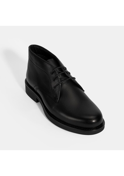 Erkek Siyah Desacomfort Bağcıklı Deri Bot indirimleri