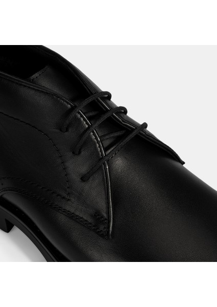 Erkek Siyah Desacomfort Bağcıklı Deri Bot
