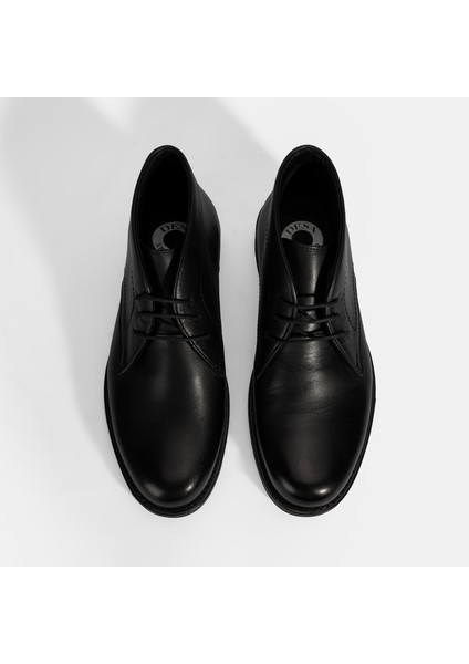 Erkek Siyah Desacomfort Bağcıklı Deri Bot