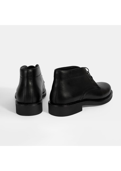 Erkek Siyah Desacomfort Bağcıklı Deri Bot