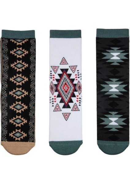 Etnik Desenli 3lü Havlu Kadın Çorabı ONL-02700