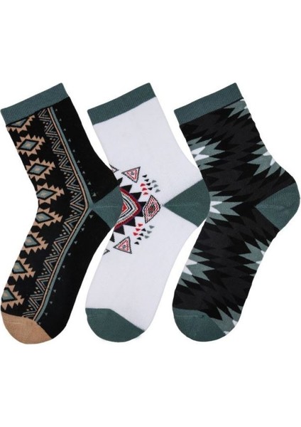 Etnik Desenli 3lü Havlu Kadın Çorabı ONL-02700 fiyatları