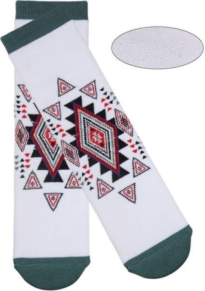 Etnik Desenli 3lü Havlu Kadın Çorabı ONL-02700 fırsatları