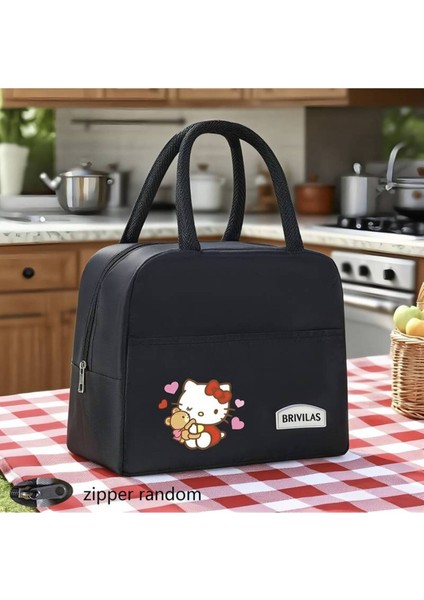 Beslenme Çantası Hello Kitty Figürlü Izoleli Sıcak Soğuk Koruma Siyah AD55004 fiyatları