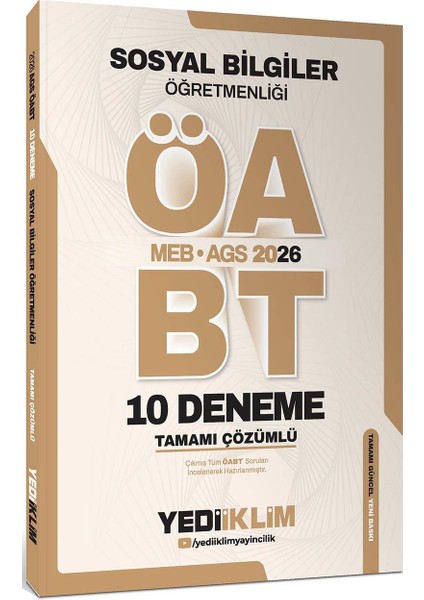 Ags Öabt Sosyal Bilgiler Öğretmenliği Tamamı Çözümlü 10 Deneme Sınavı