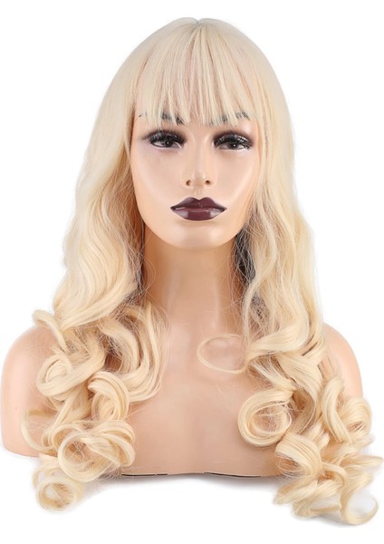 Dalgalı Perçemli Uzun Fiber Sentetik Peruk - Platin fiyatları