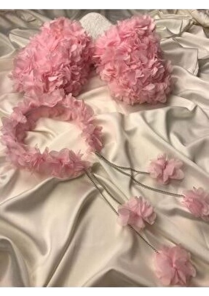 Prenses Model Çiçekli Lohusa Terlik Taç Seti 1060 – Lohusa Seti – Lohusa Seti – Lohusa Seti