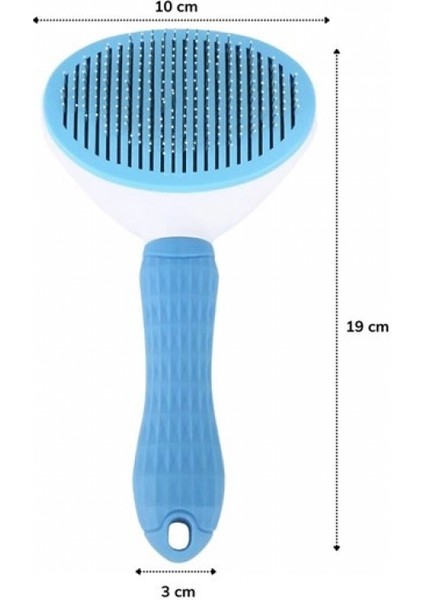 Kedi Köpek Tüy Toplayıcı Kendini Temizleyebilen Ergonomik Saplı Evcil Hayvan Tarağı Mavi (K95) fırsatları