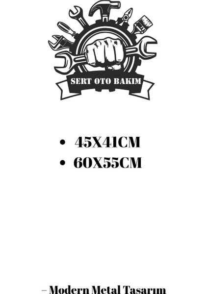Kişiye Özel Isimli Metal Duvar Tablosu Atölye Tamirhane Dekor Tabelası