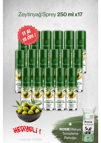 17 Al 15 Öde, 250 ml Zeytinyağ Sprey, Hediyeli