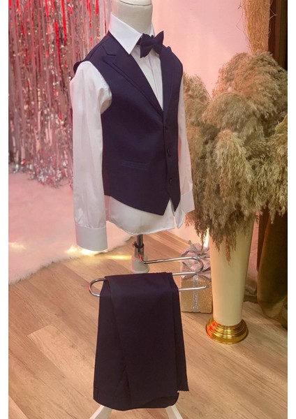 Erkek Çocuk Klasik Yelekli Takım 20501 Lacivert