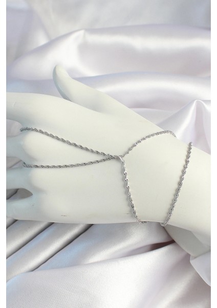 Pirinç Gümüş Renk Burgu Zincirli Şahmeran - TJ-SN646