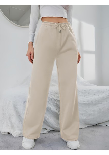 Kadın Baggy Fit 3 Iplik Beli Lastikli Geniş Paça Eşofman fiyatları