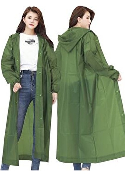 unisex haki eva yağmurluk