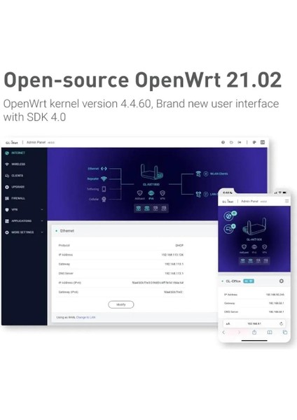 Gl.inet AXT1800 (Slate Ax) Küçük Gigabit Wlan Wifi 6 Yönlendirici, Ev ve Seyahat Için, 1.800 Mbit/s'ye Kadar Hız, Çift Bant 6, 3 Gigabit Lan Bağlantı Noktası, Vpn / Wpa3 / Ipv6, Mu-Mımo, Ofdma fırsatları