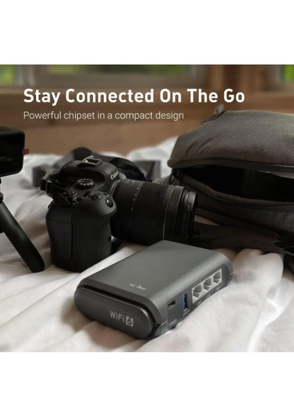 Gl.inet AXT1800 (Slate Ax) Küçük Gigabit Wlan Wifi 6 Yönlendirici, Ev ve Seyahat Için, 1.800 Mbit/s'ye Kadar Hız, Çift Bant 6, 3 Gigabit Lan Bağlantı Noktası, Vpn / Wpa3 / Ipv6, Mu-Mımo, Ofdma