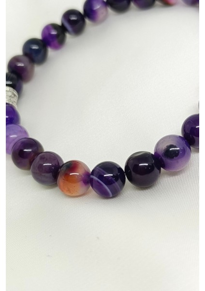 Gümüş Aksesuarlı Farklı Tonlu Ametist Doğal Taşlı Bileklik fiyatları